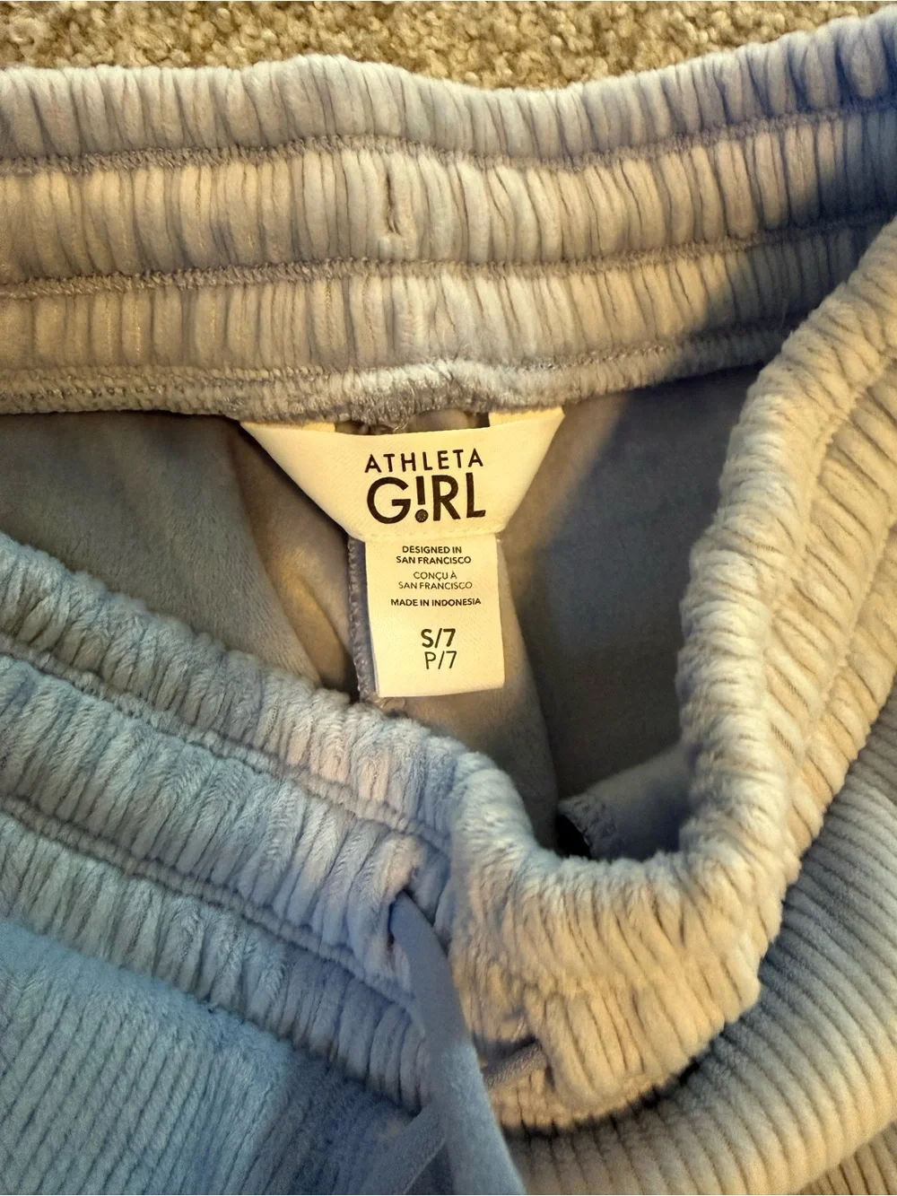 Athleta Light Blue Wide-Leg Sweatpants. Small